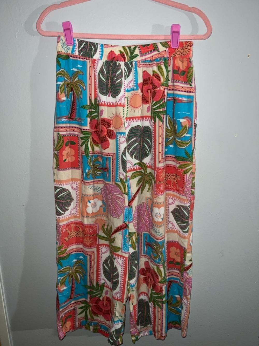 Tropical Patchwork Maxi Skirt - Coral, Turquoise & Cream
